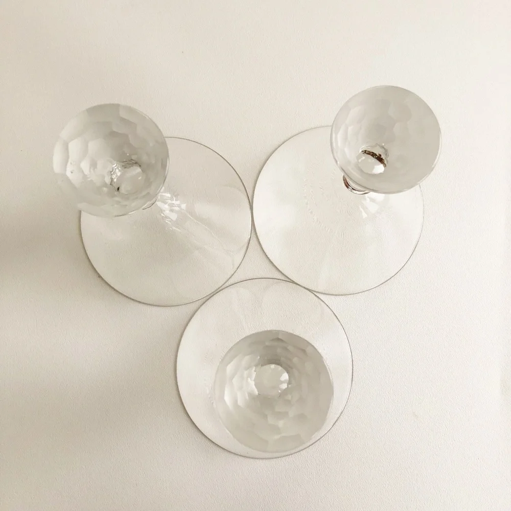 3-Martini Glass Frosted Honeycomb Weighted Stem 2